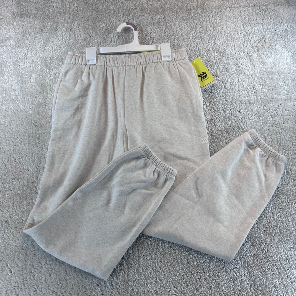 All in Motion Girls Active Comfort Jogger Heather Cream XL 14 High Rise Fleece